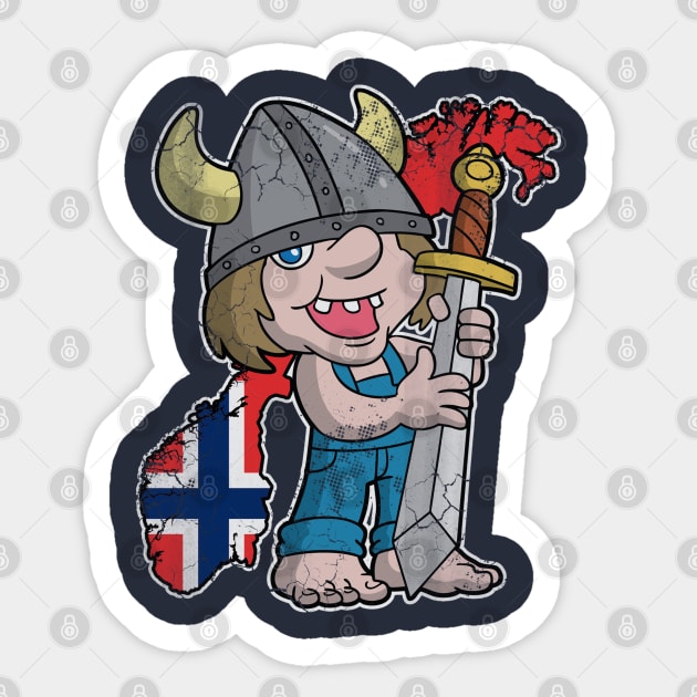 Norwegian Troll Norway Map Flag Sticker by E